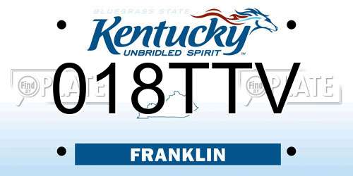 018TTV Kentucky License Plate