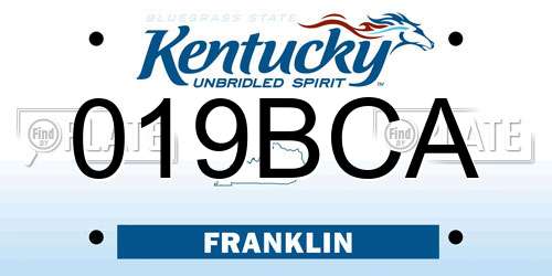 019BCA Kentucky License Plate