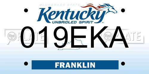 019EKA Kentucky License Plate