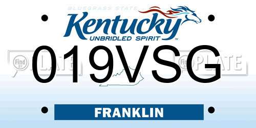 019VSG Kentucky License Plate