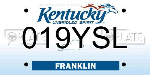 019YSL Kentucky License Plate