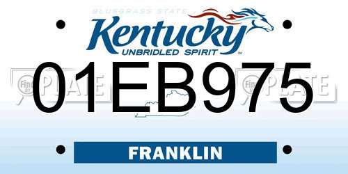 01EB975 Kentucky License Plate