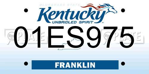 01ES975 Kentucky License Plate