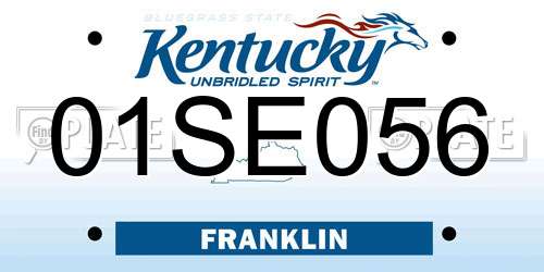 01SE056 Kentucky License Plate