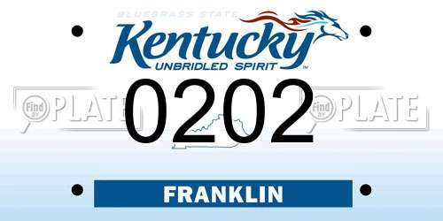 0202 Kentucky License Plate