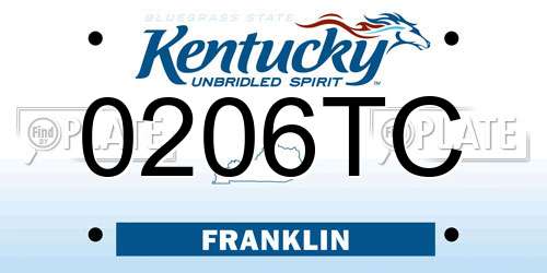 0206TC Kentucky License Plate
