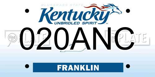 020ANC Kentucky License Plate