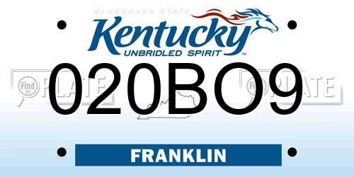 020BO9 Kentucky License Plate