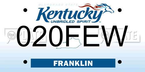 020FEW Kentucky License Plate