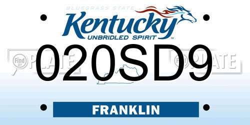 020SD9 Kentucky License Plate