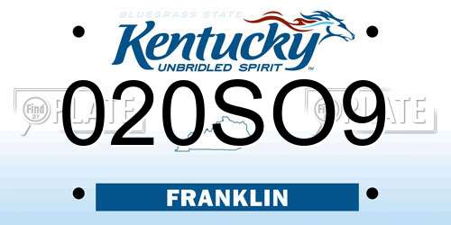 020SO9 Kentucky License Plate