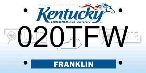 020TFW Kentucky License Plate