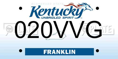020VVG Kentucky License Plate
