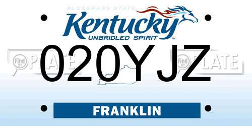 020YJZ Kentucky License Plate