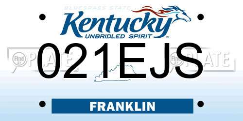 021EJS Kentucky License Plate