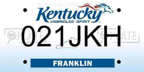 021JKH Kentucky License Plate