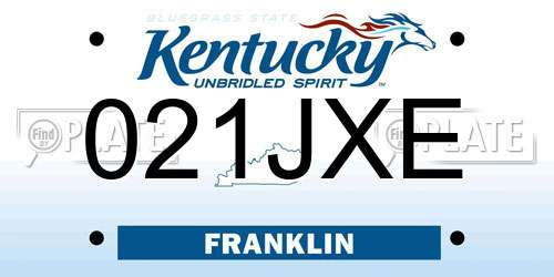 021JXE Kentucky License Plate