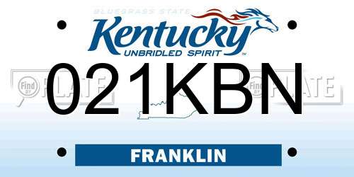 021KBN Kentucky License Plate