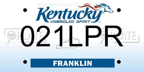 021LPR Kentucky License Plate