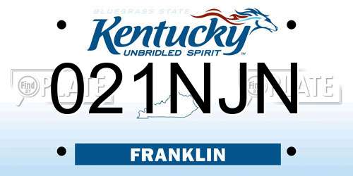 021NJN Kentucky License Plate