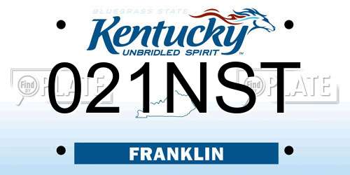 021NST Kentucky License Plate