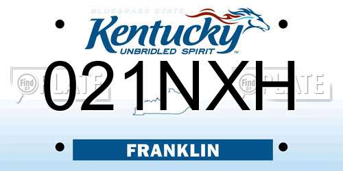 021NXH Kentucky License Plate