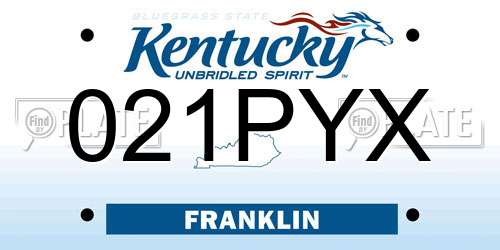 021PYX Kentucky License Plate