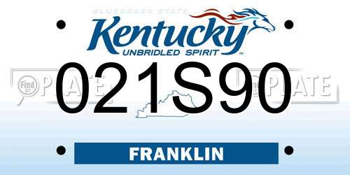 021S90 Kentucky License Plate