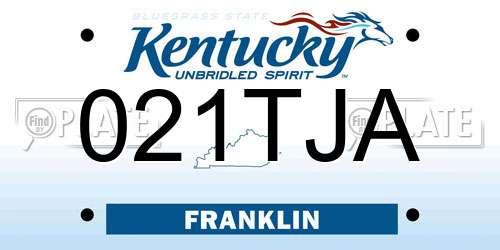 021TJA Kentucky License Plate