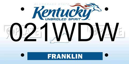 021WDW Kentucky License Plate