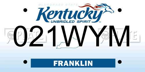 021WYM Kentucky License Plate