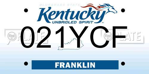 021YCF Kentucky License Plate