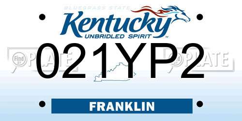 021YP2 Kentucky License Plate