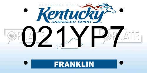 021YP7 Kentucky License Plate