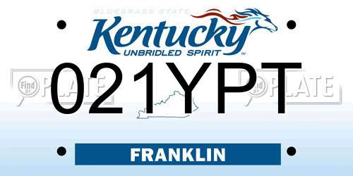 021YPT Kentucky License Plate