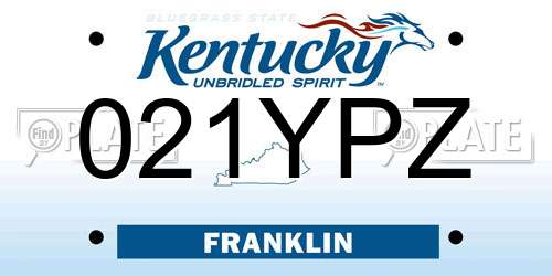 021YPZ Kentucky License Plate