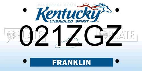 021ZGZ Kentucky License Plate