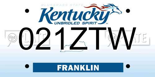 021ZTW Kentucky License Plate