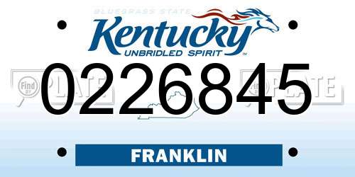 0226845 Kentucky License Plate
