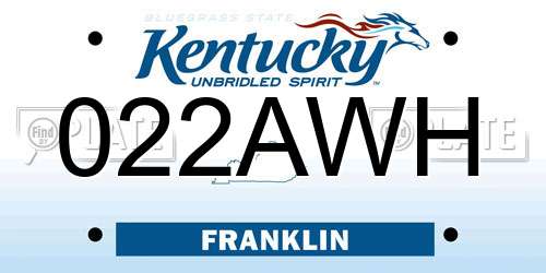 022AWH Kentucky License Plate