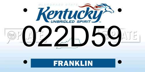 022D59 Kentucky License Plate