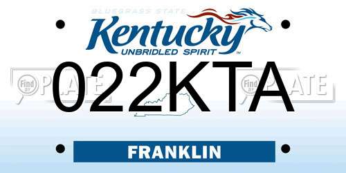 022KTA Kentucky License Plate