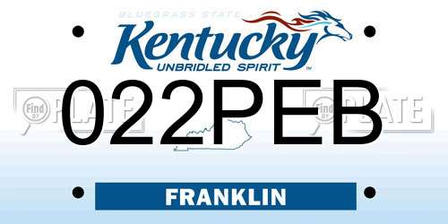022PEB Kentucky License Plate