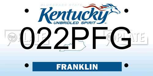 022PFG Kentucky License Plate