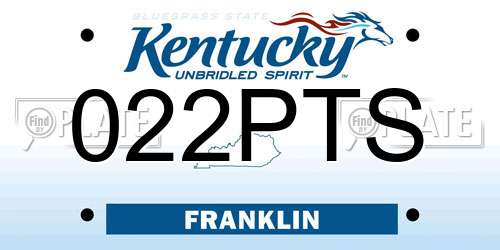 022PTS Kentucky License Plate