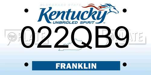 022QB9 Kentucky License Plate