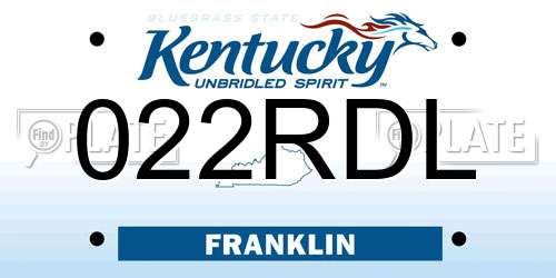022RDL Kentucky License Plate