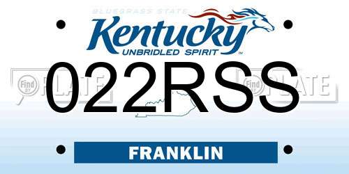 022RSS Kentucky License Plate