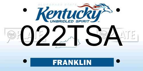 022TSA Kentucky License Plate