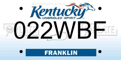 022WBF Kentucky License Plate